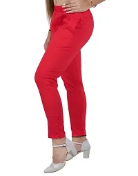 AYANSH ENTERPRISES Jeggings for Women Skinny Fit Solid Ankle Length Stretchable Cotton Blend Stylish High Waist Pants for Girls Red-thumb2