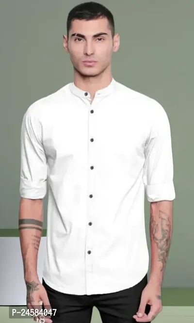 Classic Cotton Solid Casual Shirts For Men-thumb0