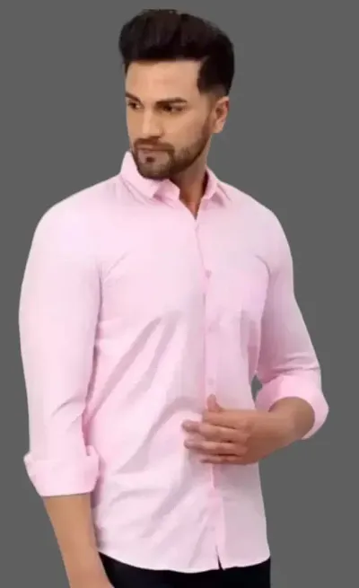 SKAVIJ Men Solid Slim Fit Full Sleeve Cotton Button Down Casual Shirt