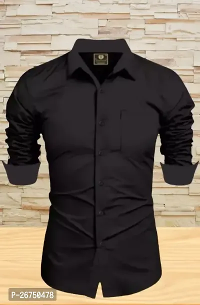Cotton Shirt for Mens || Plain Solid Full Sleeve Shirt || Regular Fit Plain Casual Shirts for Men.Pack of 1-thumb0