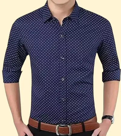 ZAKOD Latest Collection Polka Print Cotton Shirts for Men,Regular Wear Shirts for Men,Available Sizes M=38,L=40,XL=42