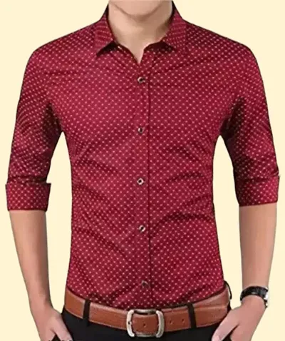 ZAKOD Polka Print Shirts for Men,100% Cotton Shirts,Available Size M=38,L=40,XL=42