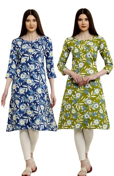 Trendy Crepe Kurti for Women - Pack of 2