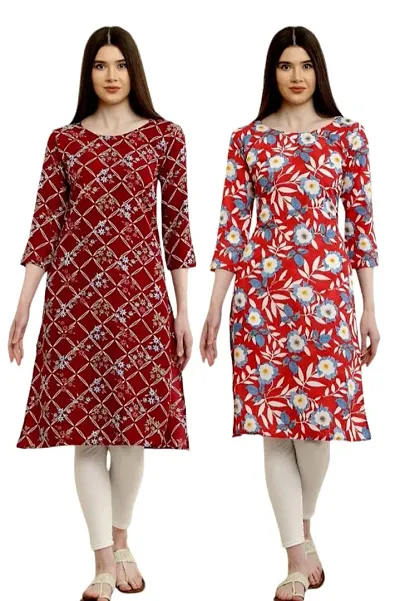 Trendy Crepe Kurti for Women - Pack of 2