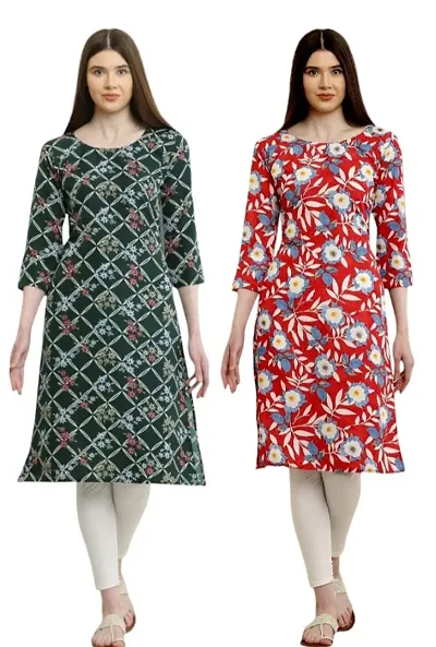 Trendy Crepe Kurti for Women - Pack of 2