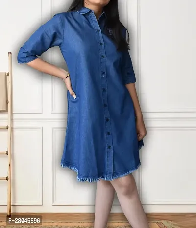 STYLISH WOMEN DENIM BLUE DRESS