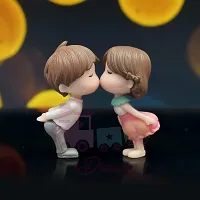 iDream Adorable Couple Resin Showpiece Miniatures Romantic Gifts for Boyfriend Girlfriend Husband Wife (White & Pink)-thumb3