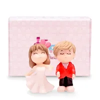 iDream Kissing Couple Resin Showpiece Miniatures Romantic Gifts for Boyfriend Girlfriend Husband Wife (Red & White)-thumb2