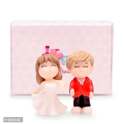 iDream Kissing Couple Resin Showpiece Miniatures Romantic Gifts for Boyfriend Girlfriend Husband Wife (Red & White)-thumb3