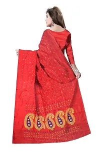 Avushanam Hazar Buti Jamdani Work Woven Cotton Saree With Blouse Piece (Red) - D025-thumb1