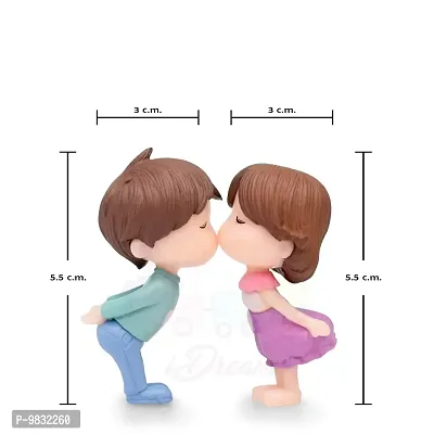 iDream Adorable Couple Resin Showpiece Miniatures Romantic Gifts for Boyfriend Girlfriend (Blue & Violet)-thumb2