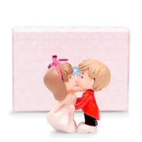 iDream Kissing Couple Resin Showpiece Miniatures Romantic Gifts for Boyfriend Girlfriend Husband Wife (Red & White)-thumb4