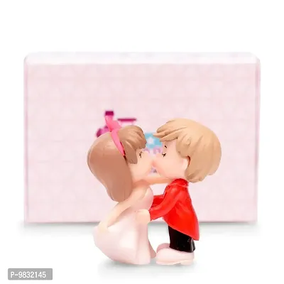 iDream Kissing Couple Resin Showpiece Miniatures Romantic Gifts for Boyfriend Girlfriend Husband Wife (Red & White)-thumb5
