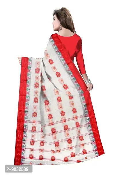 Avushanam Women's Tant Cotton Saree With Blouse Piece (SSEN-SAREE-273_White)-thumb2