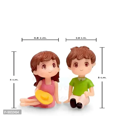 iDream Relaxing Couple Resin Showpiece Miniatures Romantic Gifts for Boyfriend Girlfriend Husband Wife (Green & Pink)-thumb2