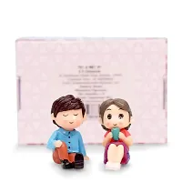 iDream Relaxing Lovely Couple Resin Showpiece Miniatures Romantic Gifts for Boyfriend Girlfriend (Blue & Red)-thumb4