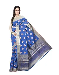 Avushanam Women's Traditional Meenakari Butta Work Banarasi Silk Saree with Blouse Piece (Blue) - D237-thumb2