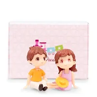 iDream Relaxing Couple Resin Showpiece Miniatures Romantic Gifts for Boyfriend Girlfriend Husband Wife (Yellow & Violet)-thumb2