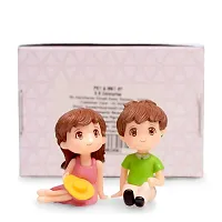 iDream Relaxing Couple Resin Showpiece Miniatures Romantic Gifts for Boyfriend Girlfriend Husband Wife (Green & Pink)-thumb4