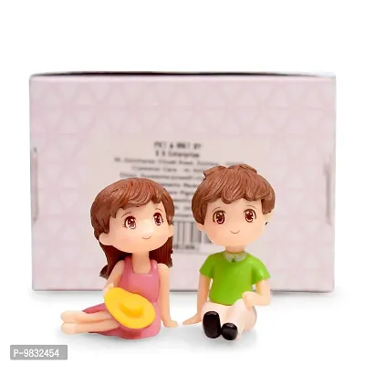 iDream Relaxing Couple Resin Showpiece Miniatures Romantic Gifts for Boyfriend Girlfriend Husband Wife (Green & Pink)-thumb5