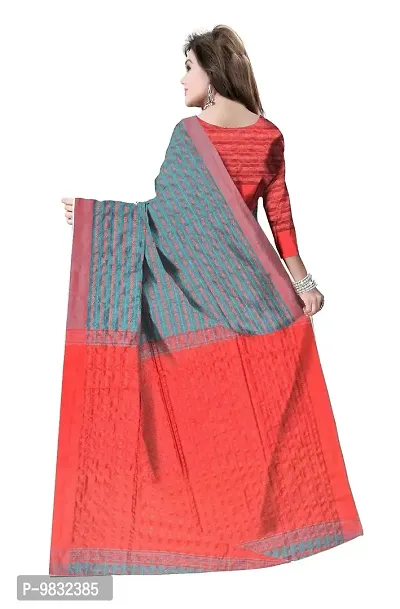 Avushanam Resham Khadi Saree With Blouse Piece (Blue) - D135-thumb2