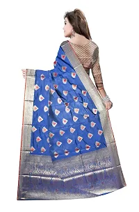 Avushanam Women's Traditional Meenakari Butta Work Banarasi Silk Saree with Blouse Piece (Blue) - D237-thumb1