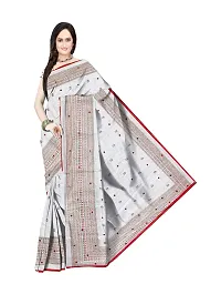 Avushanam Women's Woven Linen Saree With Blouse Piece (SSEN-SAREE-258_White)-thumb2