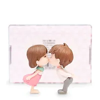 iDream Adorable Couple Resin Showpiece Miniatures Romantic Gifts for Boyfriend Girlfriend Husband Wife (White & Pink)-thumb4