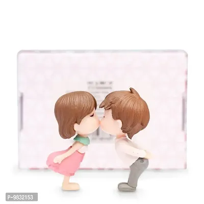 iDream Adorable Couple Resin Showpiece Miniatures Romantic Gifts for Boyfriend Girlfriend Husband Wife (White & Pink)-thumb5