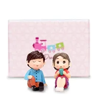 iDream Relaxing Lovely Couple Resin Showpiece Miniatures Romantic Gifts for Boyfriend Girlfriend (Blue & Red)-thumb2