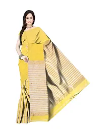 Avushanam Striped Woven Cotton Saree With Blouse Piece (Yellow) - D111-thumb2