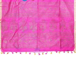 Avushanam Floral Motif Print Cotton Blend Saree With Blouse Piece (Magenta) - D252-thumb4