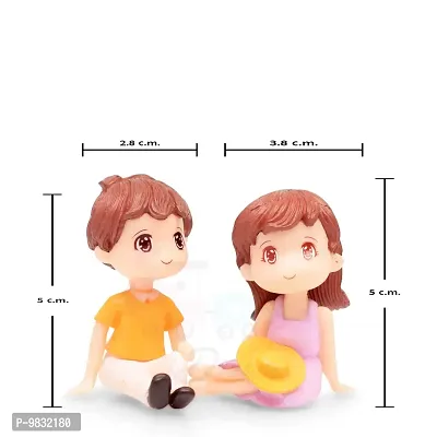 iDream Relaxing Couple Resin Showpiece Miniatures Romantic Gifts for Boyfriend Girlfriend Husband Wife (Yellow & Violet)-thumb2