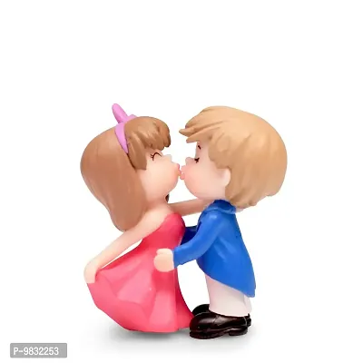 iDream Kissing Couple Resin Showpiece Miniatures Romantic Gifts for Boyfriend Girlfriend Husband Wife (Blue & Red)-thumb0