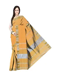 Avushanam Linen Look Khadi Saree With Blouse Piece (Yellow) - D013-thumb2