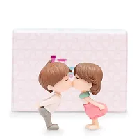 iDream Adorable Couple Resin Showpiece Miniatures Romantic Gifts for Boyfriend Girlfriend Husband Wife (White & Pink)-thumb2