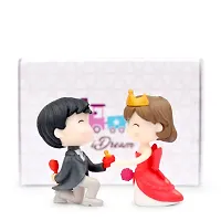 iDream Cute Couple Proposing Guy Resin Showpiece Couple Miniatures Valentines Gifts for Girlfriend (Black & Red)-thumb4