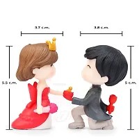 iDream Cute Couple Proposing Guy Resin Showpiece Couple Miniatures Valentines Gifts for Girlfriend (Black & Red)-thumb1