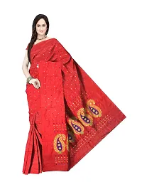 Avushanam Hazar Buti Jamdani Work Woven Cotton Saree With Blouse Piece (Red) - D025-thumb2