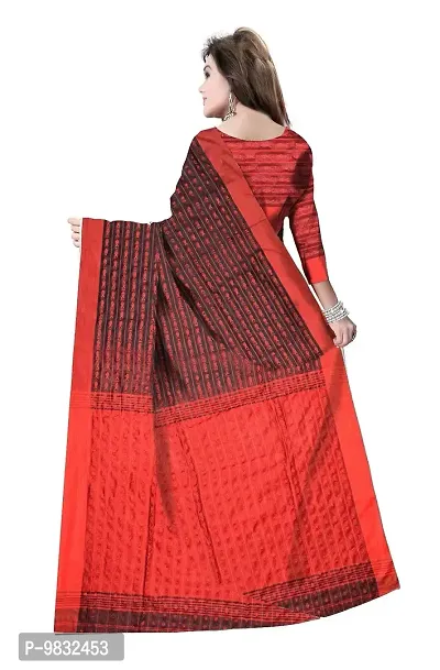 Avushanam Resham Khadi Saree With Blouse Piece (Black) - D136-thumb2