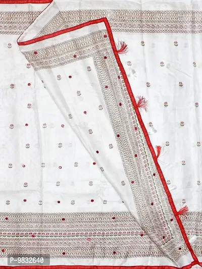 Avushanam Women's Woven Linen Saree With Blouse Piece (SSEN-SAREE-258_White)-thumb5