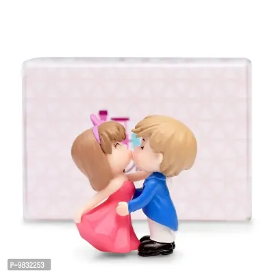 iDream Kissing Couple Resin Showpiece Miniatures Romantic Gifts for Boyfriend Girlfriend Husband Wife (Blue & Red)-thumb3