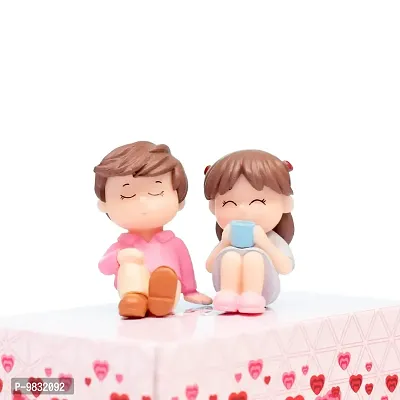 iDream Relaxing Lovely Couple Resin Showpiece Miniatures Romantic Gifts for Boyfriend Girlfriend Husband Wife (Pink & Blue)-thumb4