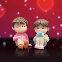 iDream Relaxing Lovely Couple Resin Showpiece Miniatures Romantic Gifts for Boyfriend Girlfriend Husband Wife (Pink & Blue)-thumb4