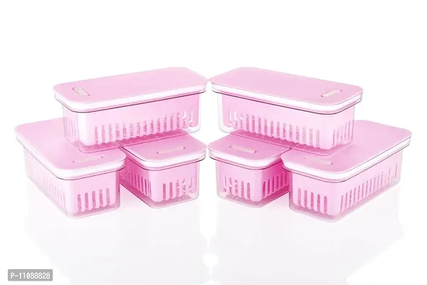 Nivido Enterprise? Airtight BPA-Free Plastic Food Rectangular Storage Containers For Pantry  Kitchen Storage | Fridge Storage  Freezer Safe Boxes With Leak-Proof Lids (1500 ML, Pack of 2, Colour - Pink)-thumb5