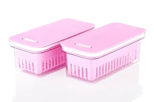Nivido Enterprise? Airtight BPA-Free Plastic Food Rectangular Storage Containers For Pantry  Kitchen Storage | Fridge Storage  Freezer Safe Boxes With Leak-Proof Lids (1500 ML, Pack of 2, Colour - Pink)-thumb1