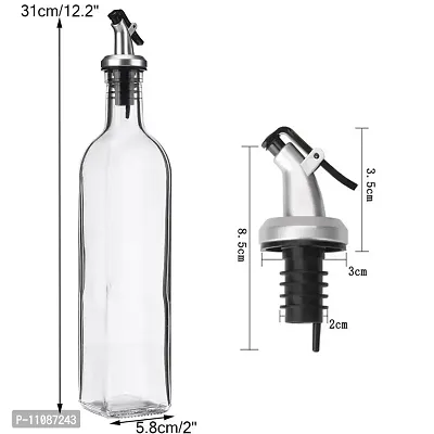 Nivido Enterprise? 500ml Kitchen Organisation, Oil-Vinegar Bottle, Alcohol Pourer Combo Pack (Oil Bottle Pack of 2 with Silicone Foldable Funnel)-thumb3