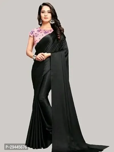 Stylish Japan Satin Saree with Blouse piece For Women-thumb0