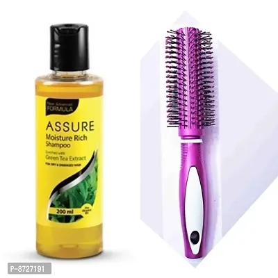 ASSURE MOISTURE RICH SHAMPOO  200ML PACK OF 1 with hair roller multicolour pack of 1