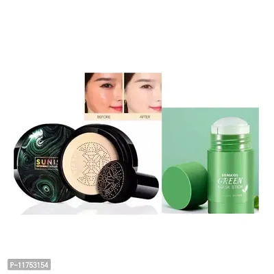 SUNISA MUSHROOM FOUNDATION WITH LONG PUFF with green Mask stick one pack